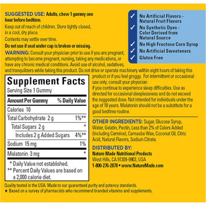 Nature Made Time Release Melatonin 3Mg Gummies, 100% Drug Free Sleep Aid for Adults, 60 Melatonin Gummies, 60 Day Supply
