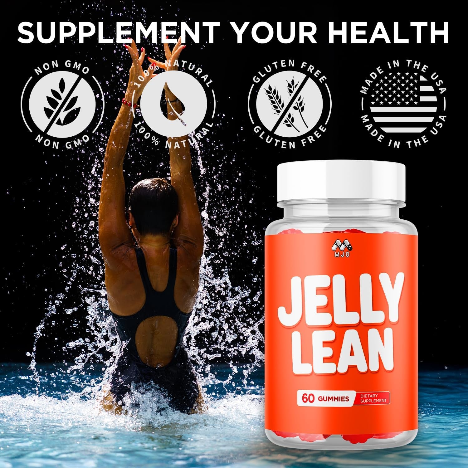 (2 Pack) Jelly Lean Gummies, Official Jelly Lean Gummys with All Natural Ingredients, Advanced Jellylean Health & Wellness Vitamin Formula, Maximum Strength Active Lifestyle Multivitamin (120 Gummies)