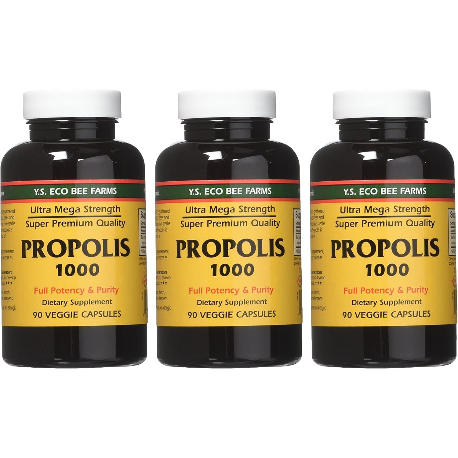 YS Eco Bee Farms Propolis 1000 - 90 Count (Pack of 3)