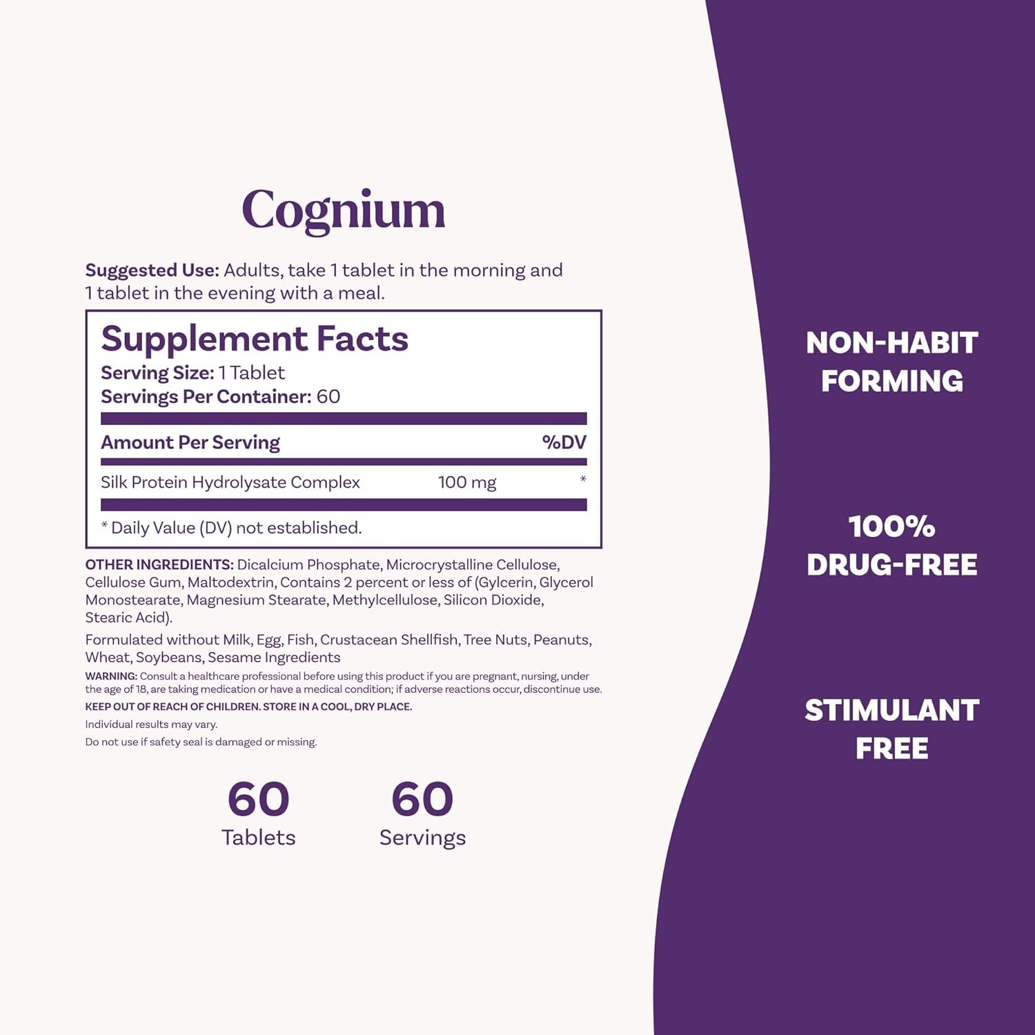Natrol Cognium Memory, Brain Health Supplements for Adults, Brain Memory Supplements, Enhances Mental Agility in Healthy Adults, 60 Tablets, up to a 30 Day Supply