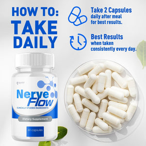 (2 Pack) Nerve Flow Capsules, Official Nerve Flow Pills Made with All Natural Ingredients, Maximum Strength Nerveflow Sciatic Support Supplement with Advanced Vitamins for Women & Men (120 Capsules)