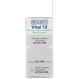 Dr. Talbot'S Vital 12 Tablets, Naturally Inspired, Minerals and Immune Support, Quick Dissolve, 140 Count