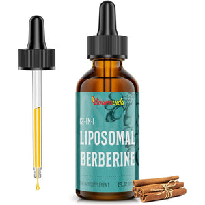 Berberine Hcl Supplement 3000 Mg - Liposomal Berberine Hcl Liquid - AMPK Activator with Turmeric, Ceylon Cinnamon, 12 Natural Ingredients - 2 Fl Oz