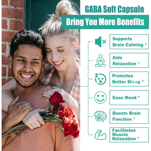 GABA Supplement - 1000 Mg Liposomal Form for Optimal Absorption, GABA with L-Theanine, Magnesium Glycinate, 5HTP, Vitamin D3 for Calm, Relaxation, Mood, Restful Night - Melatonin-Free 120 Softgels.