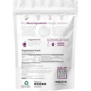 Micro Ingredients Multi Collagen Peptides Powder, 40 Stick Packs | Type I, II, III, V, X + Biotin, Vitamin C & Hyaluronic Acid | Unflavored | Supports Hair, Skin & Joint Health | Keto, Non-Gmo