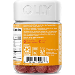 OLLY Kids Immunity Gummy, Immune Support, Wellmune, Elderberry, Vitamin C, Zinc, Chewable Supplement, Cherry - 50 Count