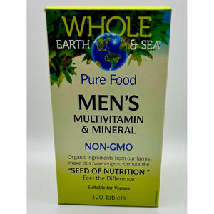 Natural Factors Whole Earth & Sea Men'S Multivitamin & Mineral - Daily Health Supplement for Men under 50 - Vegan, Non-Gmo & Gluten-Free - 120 Tablets (60 Servings)