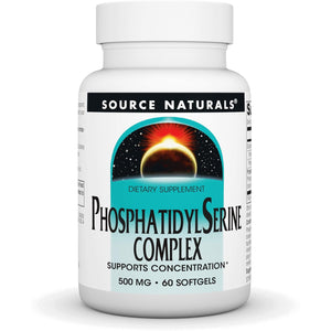 Source Naturals Phosphatidyl Serine Complex Stablilized Enzyme Supplement 500Mg - 100% Pure - 60 Softgels