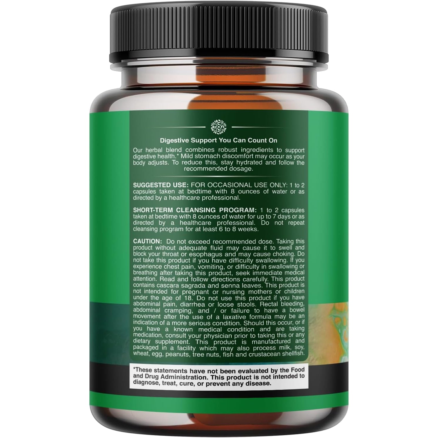 Herbal Laxative Capsules with Probiotics – Natural Laxatives for Constipation with Senna Leaf, Psyllium, Aloe Vera – Colon Cleanse for Women & Men - Detox for Gut Health & Weight Management – 60 Count