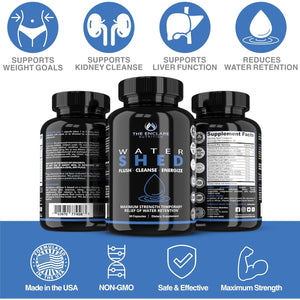 Water Pills Diuretic Water Retention - Liver Detox, Kidney Cleanse, Weight, Swelling Legs & Feet, Edema, Bloating Relief, Fluid Balance - Dandelion Vitamin B6 Green Tea Watershed Max Strength 60Ct (1)