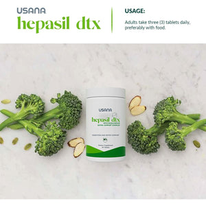 USANA - Hepasil DTX with Incelligence - Support Complex for Comprehensive Health, Protection, Wellness & Vitality - 84 Tablets (28-Day Supply)