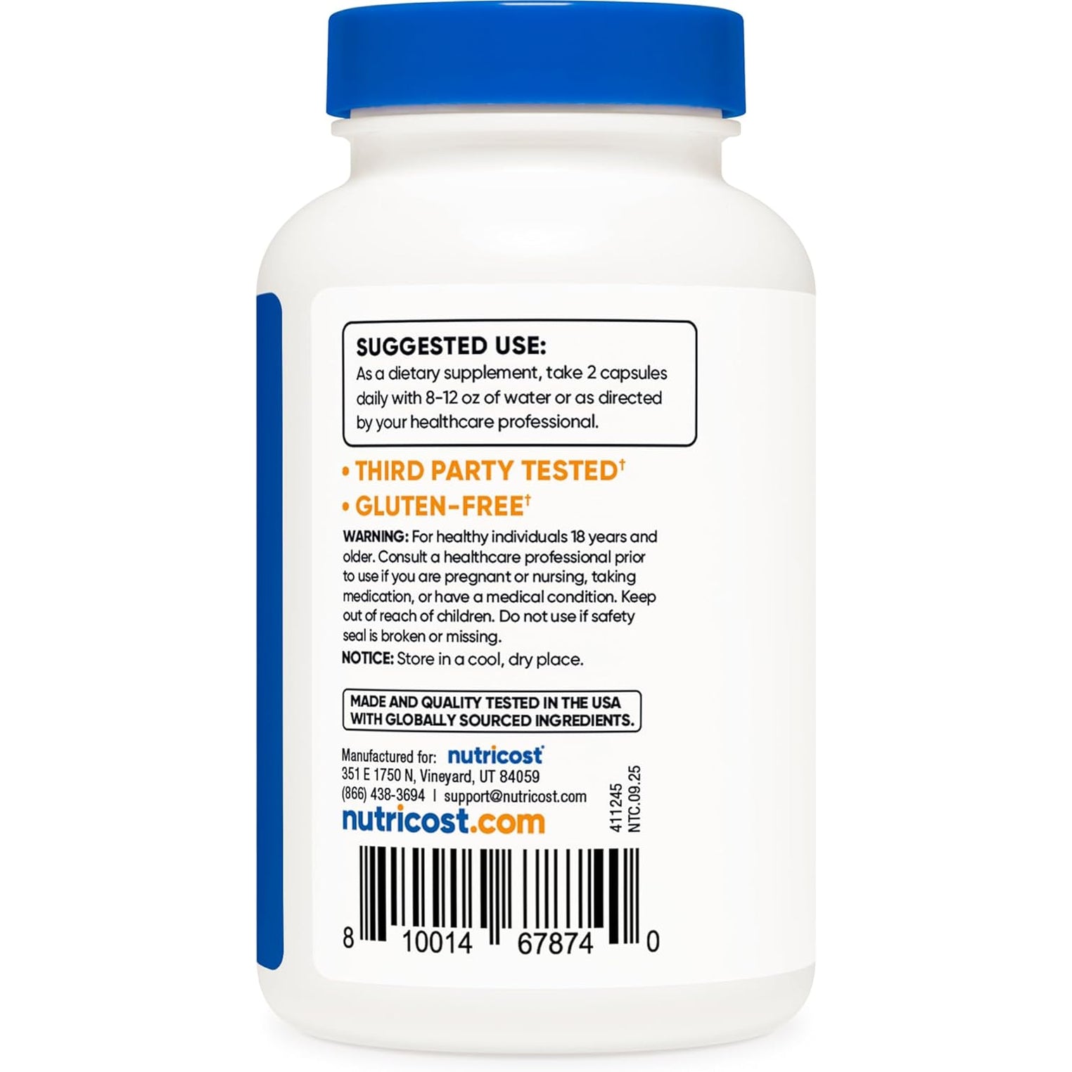 Nutricost Keratin Hydrolized Peptide Capsules - 500MG, 120 Capsules (60 Servings) - Non-Gmo, Gluten-Free Formula