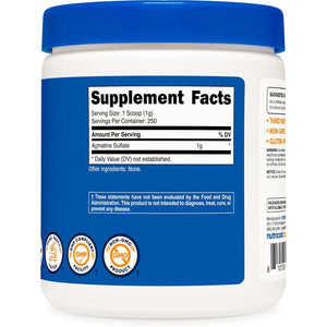 Nutricost Pure Agmatine Sulfate Powder - 250 Grams