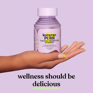 Lemme Purr Vaginal Probiotic Gummies for Women - Balanced Ph, Healthy Odor, Yeast Balance & Flora Support + Vitamin C for Immune Health - Tasty Pineapple (60 Count)