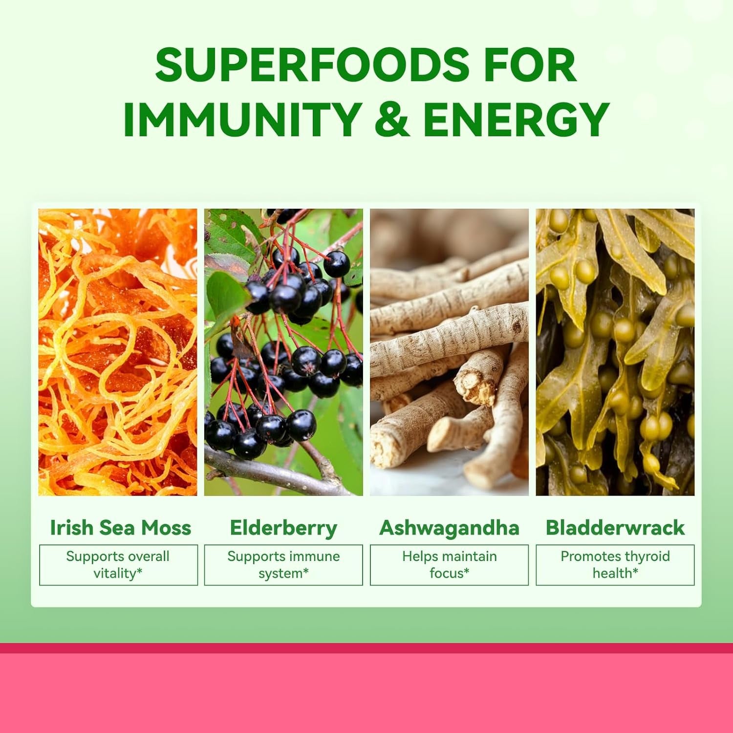 Inner Brightness Sea Moss 4000Mg Gummies with Ashwagandha, Elderberry, Apple Cider Vinegar, Bladderwrack, Burdock Root – Immune Support – Mixed Berry Flavor – 60 Count