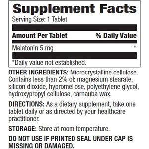 Melatonin 5 Mg - 100 Tablets | Sleep Support | Non-Habit Forming | Vegetarian | 5 Mg per Tablet | Dietary Supplement | GMP Manufactured in USA | 100 Day Supply