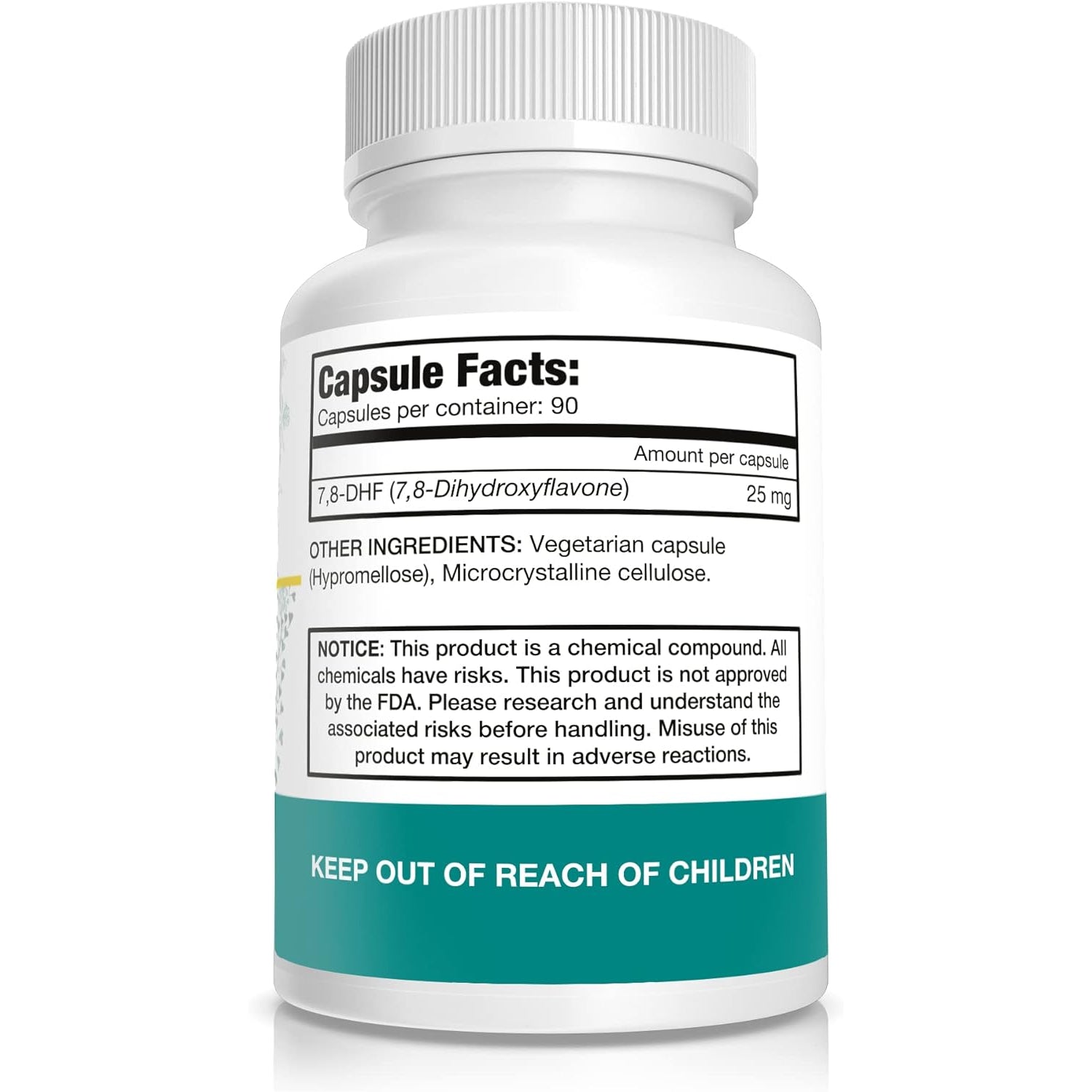 Pure Nootropics 7,8-DHF (7,8-Dihydroxyflavone) Capsules | 25 Mg | 90 Vegetarian Capsules