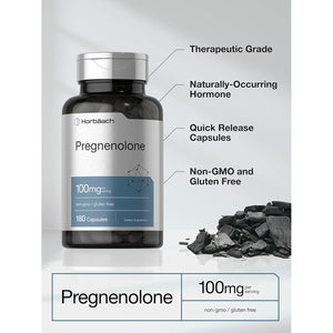 Horbäach Pregnenolone Supplement 100Mg | 180 Capsules | Non-Gmo and Gluten Free