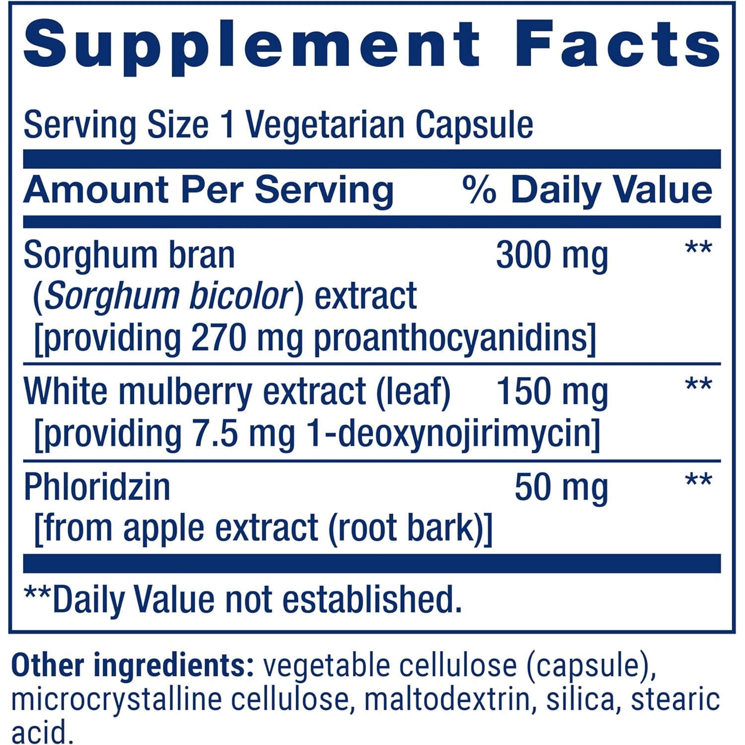 Life Extension Tri Sugar Shield®, Sorghum Bran, White Mulberry, Phloridzin Apple Polyphenol, Three Botanical Extracts Promote Healthy Glucose Metabolism, Gluten-Free, Non-Gmo, Vegetarian, 60 Capsules