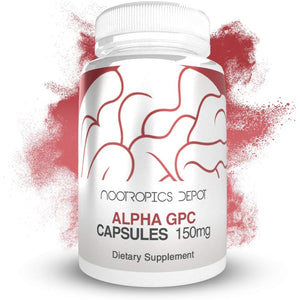 Nootropics Depot Alpha GPC Capsules | 150Mg | 180 Count | Cholinergic Supplement | Brain Health Supplement | Supports Healthy Brain Function | Enhance Cognition, Memory + Focus