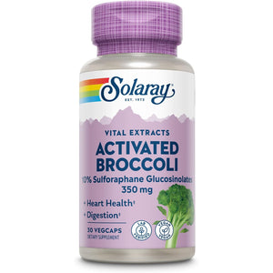 SOLARAY Activated Broccoli Seed Extract 350 Mg, 10% Sulforaphane Glucosinolates for Antioxidant Support, Heart Health and Digestive Support, Vegan and Lab Verified, 30 Servings, 30 Vegcaps