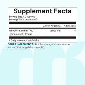 Micro Ingredients TMG 2000Mg, 240 Capsules | Double Strength Betaine Anhydrous Trimethylglycine* | Non-Gmo, Gluten Free
