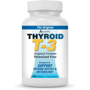 Absolute Nutrition Thyroid T-3 Radical Metabolic Booster, Energy & Focus Unflavored Thyroid Support Formula Capsules, Natural Metabolism Booster, Support Healthy Thyroid Function, 180 Capsules