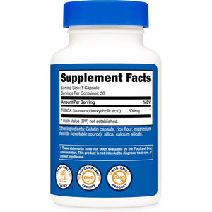 Nutricost Tudca 500Mg, 30 Capsules (Tauroursodeoxycholic Acid) - Premium Quality, Gluten Free