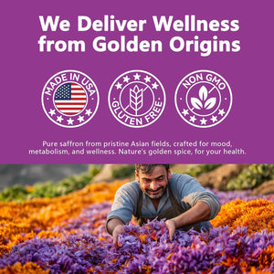 Saffron Supplements 88.5MG | 90 Vegan Capsules, Happy Saffron Extract for Mood Energy Eye Focus Support for Women & Men, 100% Pure Ingredients, Made in USA, Non-Gmo & Gluten-Free