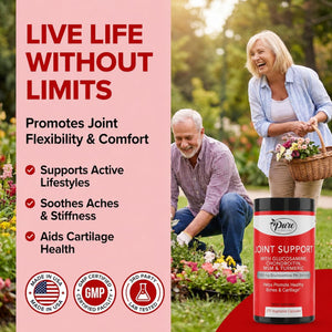 Pure by Nature Glucosamine Chondroitin MSM Turmeric Boswellia (90 Day Supply) - Joint Support Supplement for Women & Men, Nutritional Support for Joint Strength, Gluten Free, Non GMO - 270 Capsules