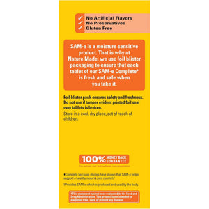 Sam-E Complete 400 Mg Tablets, 36 Count Value Size, Supports a Healthy Mood & Joint Comfort