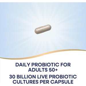 Nature'S Way Fortify 50+ Daily Probiotic for Men & Women, 30 Billion Live Cultures, Colon, Digestive, and Immune Health Support* Supplement, 30 Capsules
