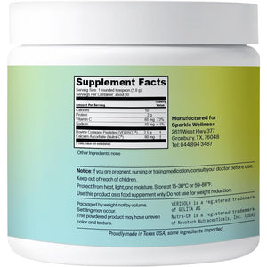 Sparkle Wellness VERISOL Bioactive Hydrolyzed Collagen Peptides | Collagen Powder Supplement with Vitamin C for Skin, Hair & Nail Health | Skin Boost (No Flavor) [50-Serves]