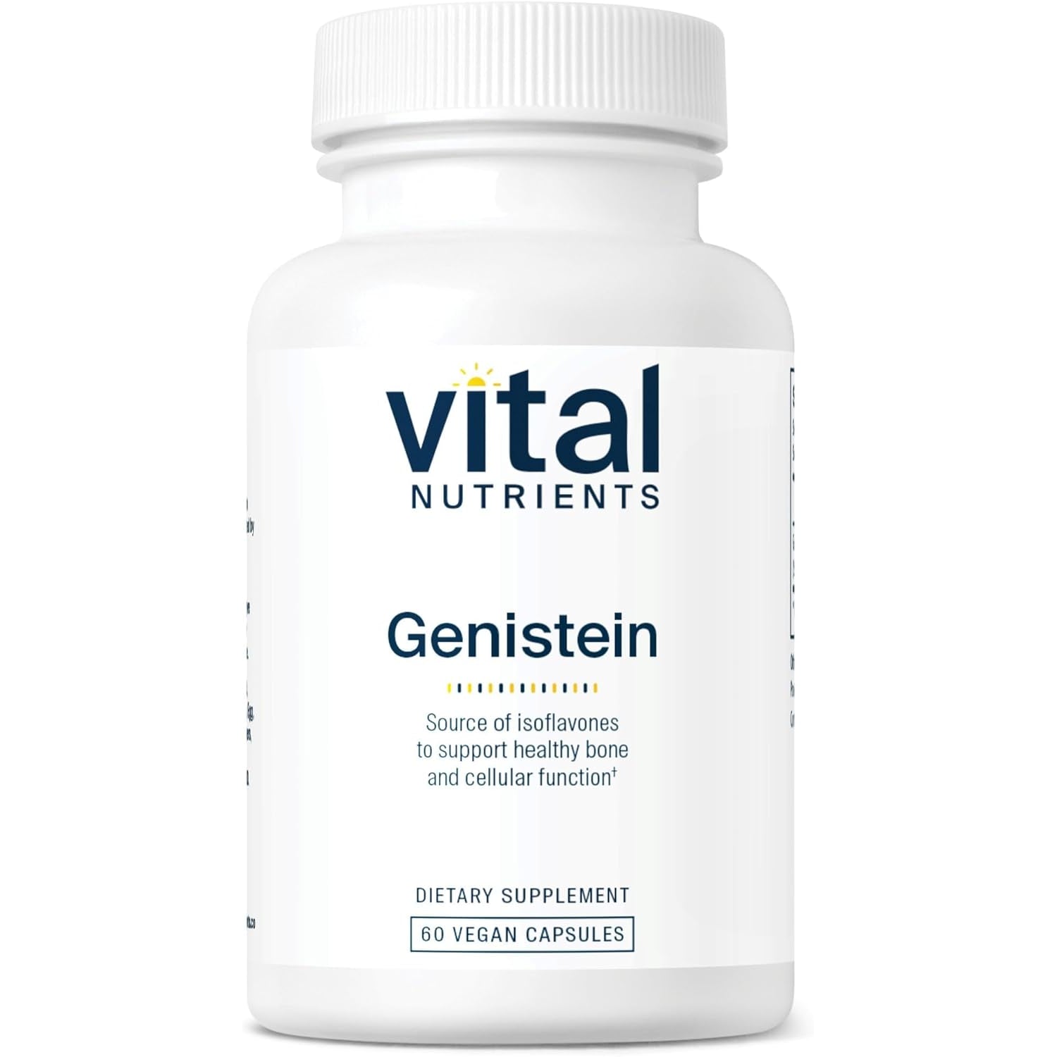 Vital Nutrients Genistein - Easily Absorbed Isoflavones for Bone Health Support* - Vegan Supplement - Gluten and Dairy Free - Non-Gmo - 60 Capsules