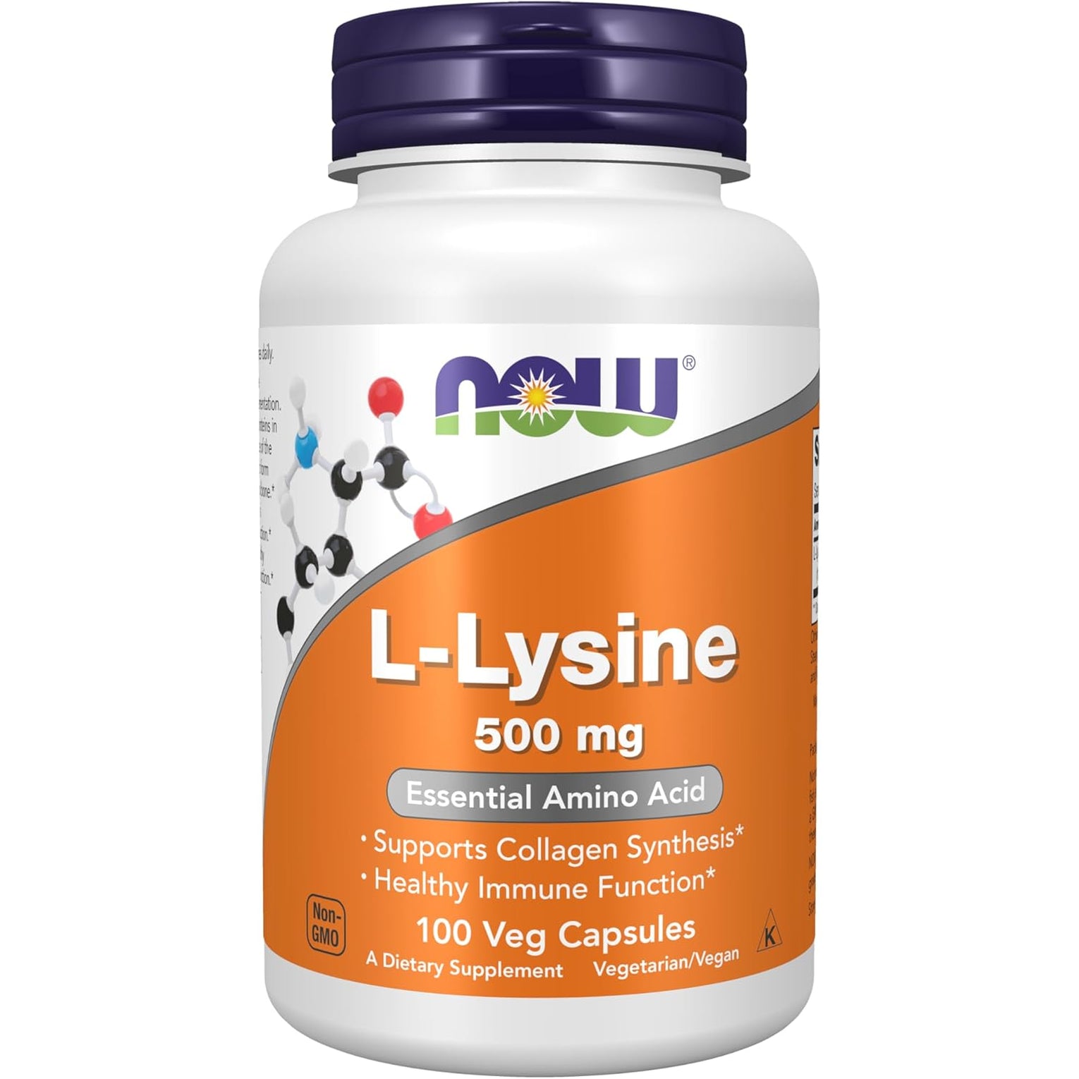 NOW Foods Supplements, L-Lysine (L-Lysine Monohydrochloride) 500 Mg, Amino Acid, 100 Veg Capsules