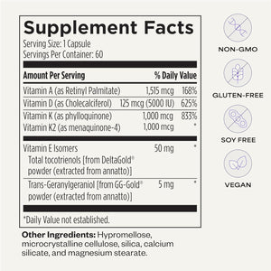DAKE by Dave Asprey | Synergistic Blend of Essential Vitamins D-A-K-E | Vitamin D2 + K2 + a + E Supplement for Immune Support, Bone & Joint Support, & Heart Health | 60 Day Supply