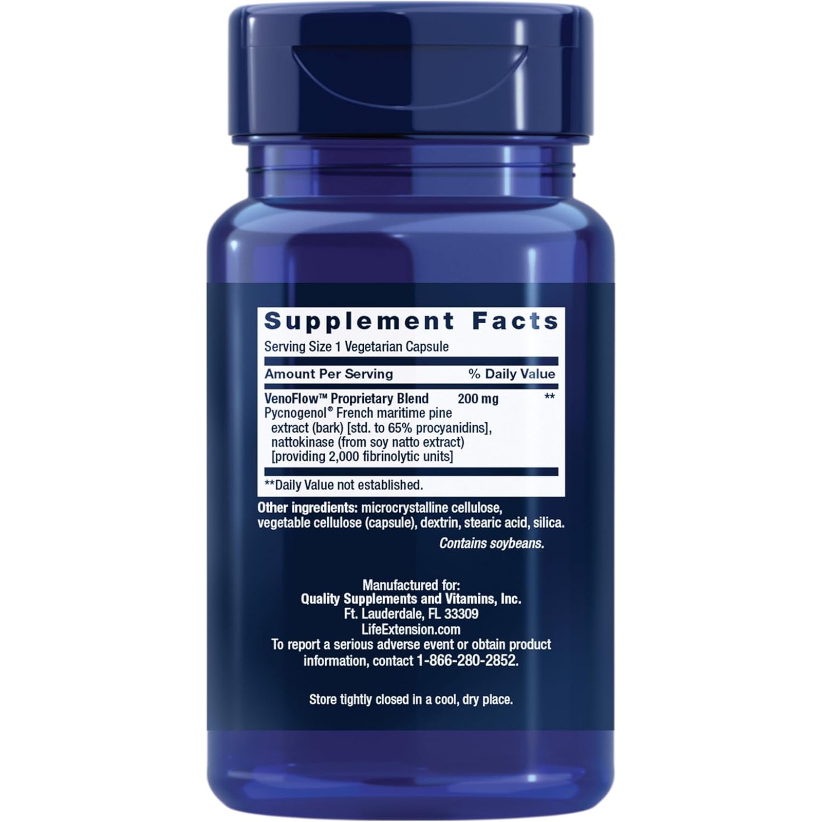 Life Extension Venoflow™, Nattokinase Enzyme, French Maritime Pine Bark Extract, Supports Healthy Vascular Function, Arm and Leg Circulation, Gluten Free, Non-Gmo, Vegetarian, 1-Daily, 30 Capsules