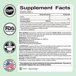 Oxyenergy Liver Cleanse Detox & Repair, Organic Milk Thistle Extract Liver Detox Supplement with Turmeric, Ginger, Dandelion, Support Liver Health & Digestion, Vegetarian, Gluten-Free, 30 Packs
