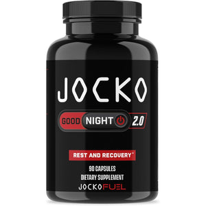 Jocko Fuel Good Night Sleep Aid for Adults - Sleeping Pills for Rest & Recovery, Non-Habit Forming with Tart Cherry Extract, L-Theanine, Lavender, & Lemon Balm (90 Capsules) Packaging May Vary