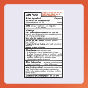 Rugby 320 Mg Aluminum Hydroxide Gel, USP - Antacid Liquid - Upset Stomach, Acid Indigestion, and Heartburn Relief - Sugar-Free - Mint Flavored - 16 Fl. Oz. (1 Pack)