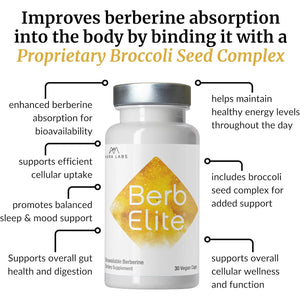 Mara Labs Berbelite | 350Mg Berberine HCL & Broccoli Seed Complex for Increase Bioavailability | 30 Vegan Capsules