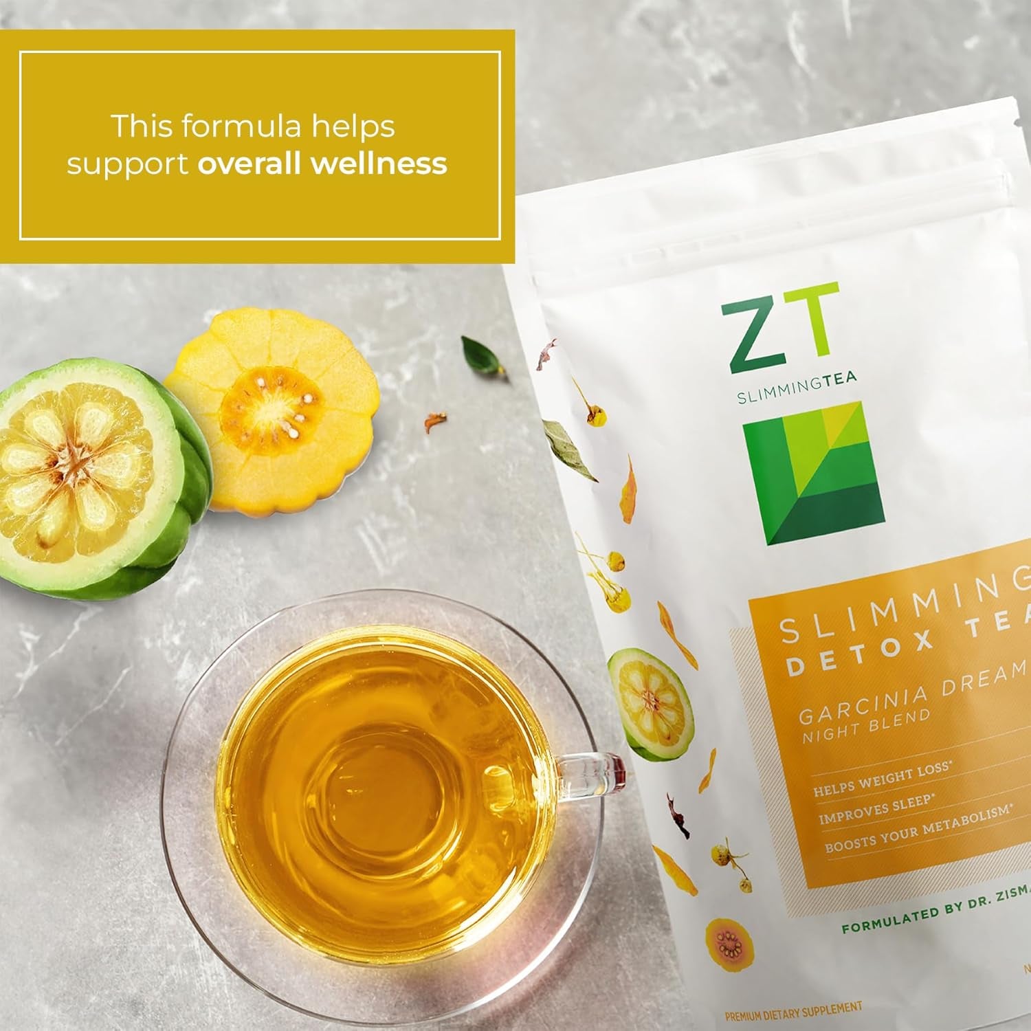 Dr. Zisman ZT Slimming Detox Tea - Garcinia Dreams Night Blend Weight Loss Tea - Muscle Tension - Enhanced Digestion, Healthy Rest While Burning Calories (28 Tea Bags)