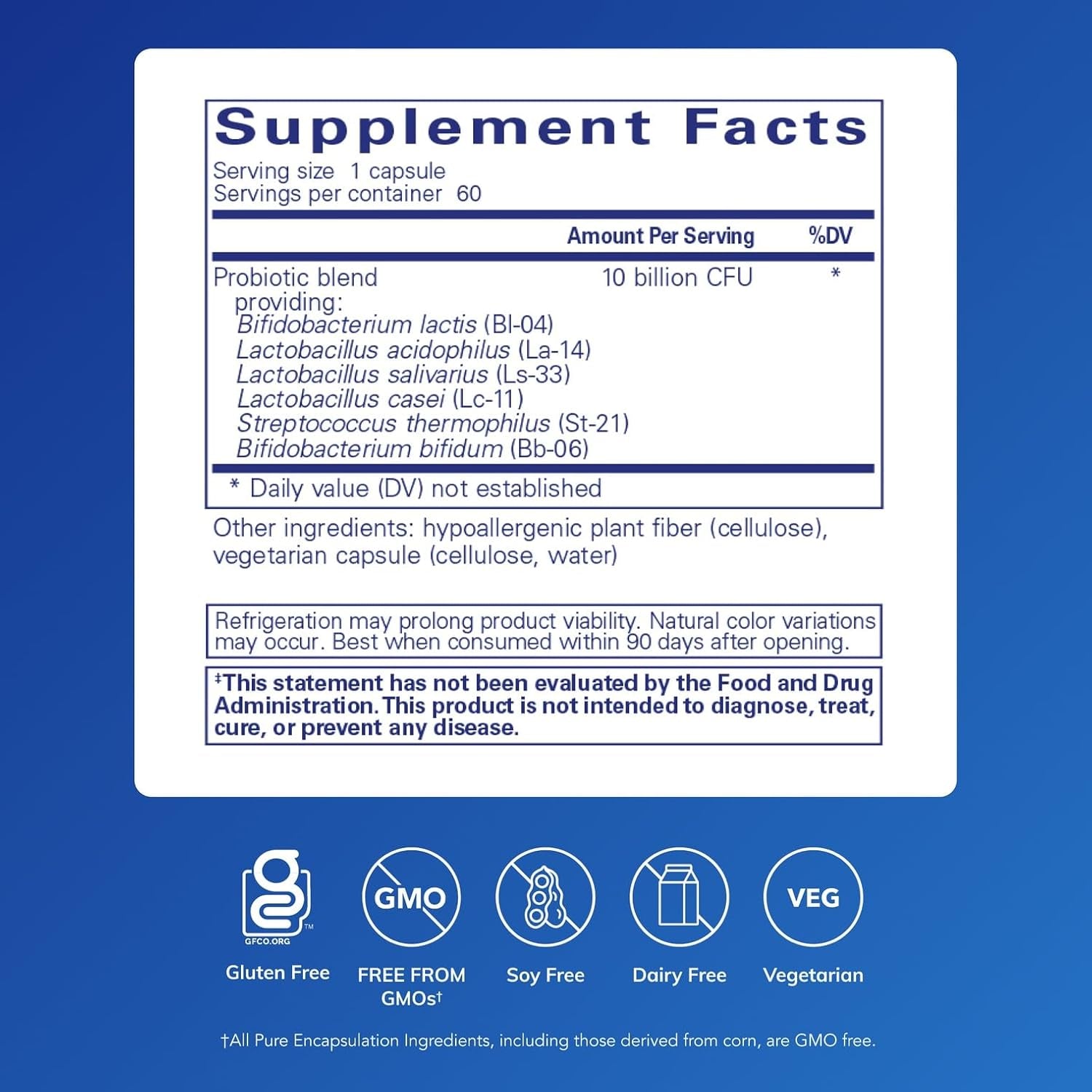 Pure Encapsulations Probiotic G.I. - Shelf Stable Probiotic for Intestinal Health & Gastrointestinal Support - with Lactobacillus & Bifidobacterium - 60 Capsules