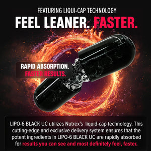 Nutrex Lipo-6 Black Max Strength Fat Burner - Fast Acting Energy, Weight Loss Diet Pills – Appetite Suppressant, Metabolism Booster - 120 Capsules
