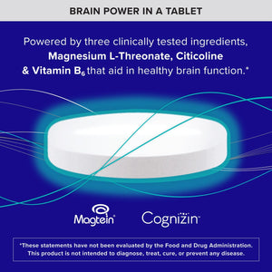 Qunol Brain Health Memory plus with B6, Magnesium L-Threonate & Citicoline, Clinically Tested Ingredients to Improve Memory, Focus, Attention and Productivity, 90 Count