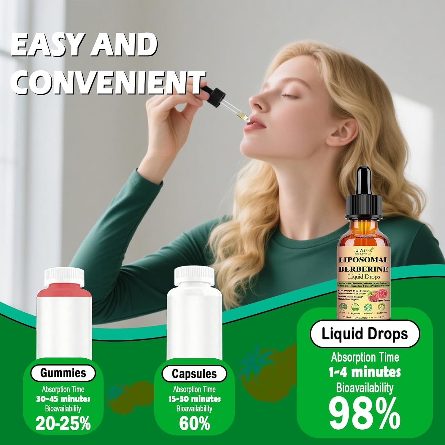 Liposomal Berberine Liquid Drops, 14-In-1 Berberine HCL with Ceylon Cinnamon Chromium Picolinate Magnesium Bitter Melon Milk Thistles | Organic Berberine Complex for Blood Sugar Liver Heart Metabolic