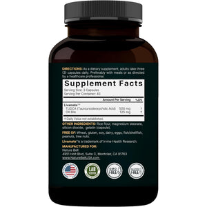 TUDCA 500Mg with OX Bile 125Mg per Serving, 120 Capsules – Bile Salts Support, High Absorption Livamate Formula | Liver Cleanse Detox & Repair Supplement | Natural Bitter Taste – Third Party Tested