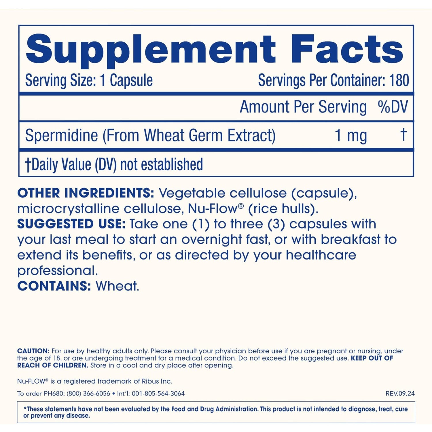 Prohealth Pure Spermidine 1 Mg | 180 Capsules | Plant-Based Wheat Germ Extract for Cellular Renewal & Autophagy Support | Non-Gmo, Triple Lab-Tested, Gmp-Certified