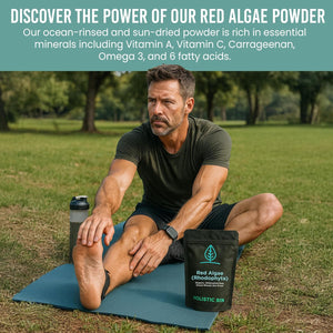 Holistic Bin Red Marine Algae Powder Gigartina and Dumontiacea Red Algae Supplements | Gluten Free, Vegan, Wild Harvested | Rich in Vegan Omega 3 (30 Grams)