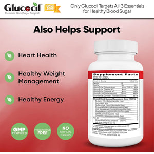 Glucocil – Softgels - Premium Blood Sugar Support - over 2 Million Bottles Sold - Supports the 3 Essentials for Healthy Blood Sugar - since 2008, with Berberine, Proprietary Mulberry Leaf, and More